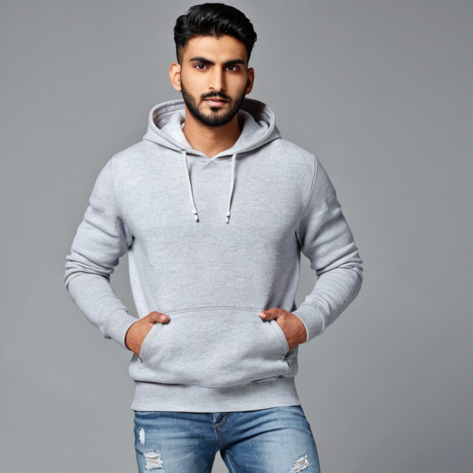Grey Premium Fleece Hoodie