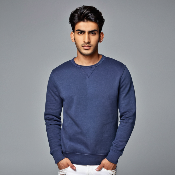 Blue Soft Fleece Sweatshirt