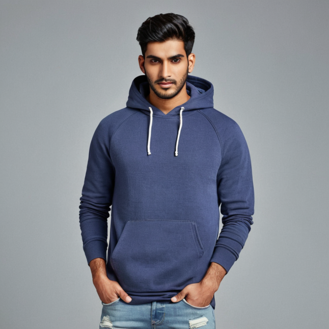 Blue Muffler Fleece Hoodie