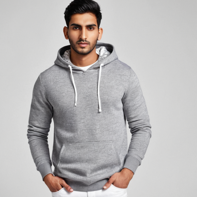 Grey Muffler Fleece Hoodie